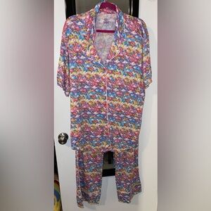 New Posh Peanut Lisa Frank Markie Magic Unicorn Top Pant PJ Loungewear Set 3XL